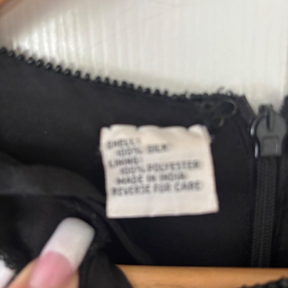 Vintage Miss Morgan Black Silk Beaded Sequin Cocktail Dress Short Sleeve Medium - Picture 5 of 5